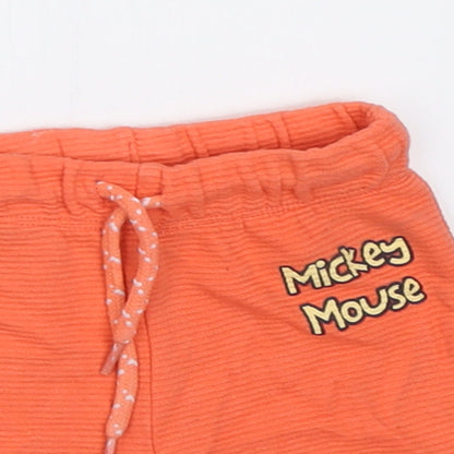 Disney Baby Boys Orange  Cotton Cropped Trousers Size 18 Months  Tie - Mickey Mouse Disney