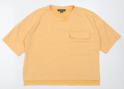 Primark Womens Orange  Polyester Cropped T-Shirt Size M Crew Neck