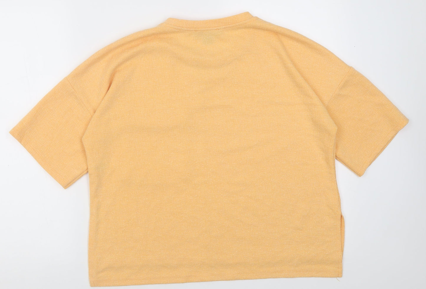 Primark Womens Orange  Polyester Cropped T-Shirt Size M Crew Neck