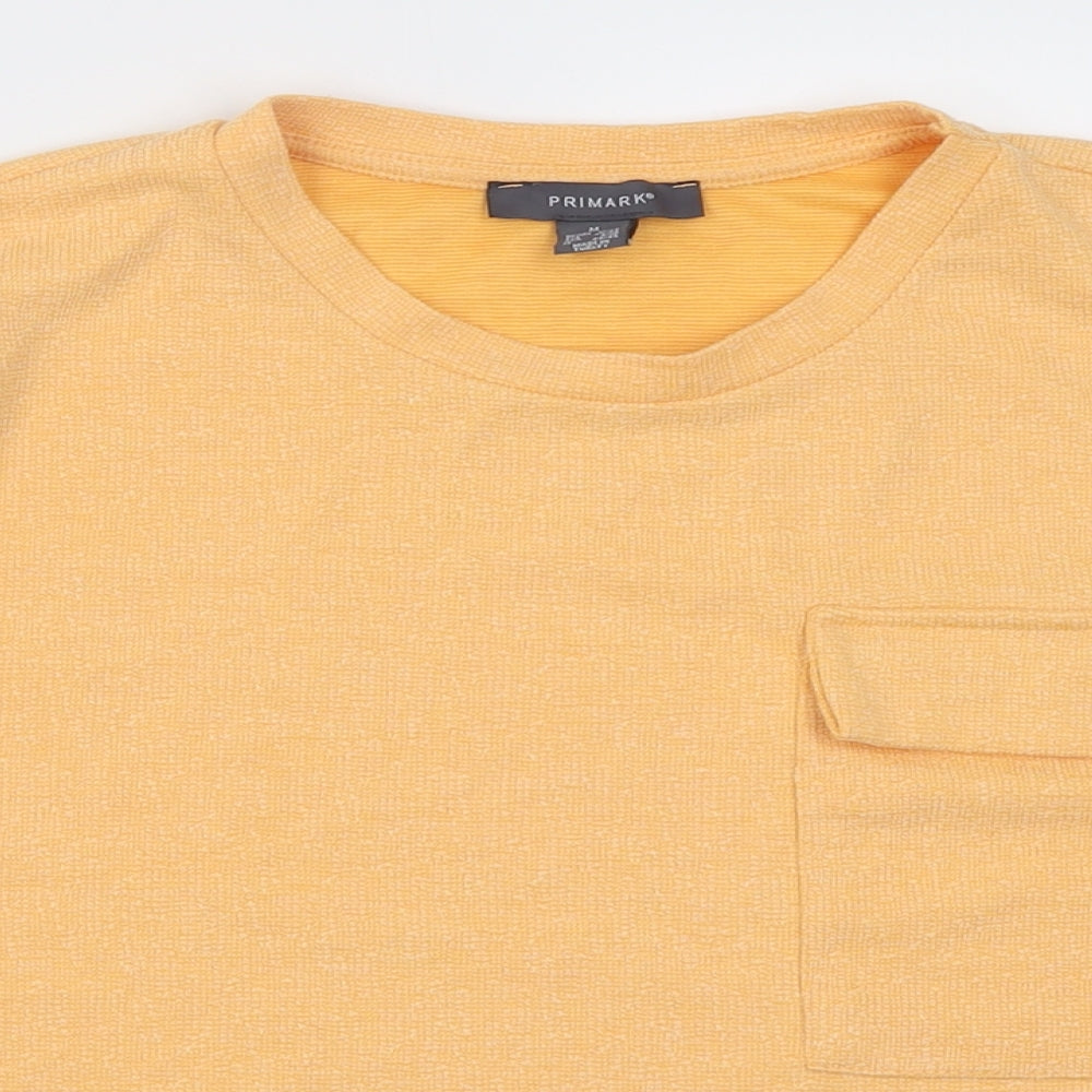 Primark Womens Orange  Polyester Cropped T-Shirt Size M Crew Neck
