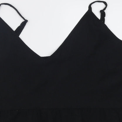 George Womens Black  Polyester Basic Tank Size 14 V-Neck