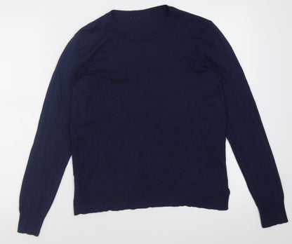 George Womens Blue Crew Neck  Viscose Pullover Jumper Size 10