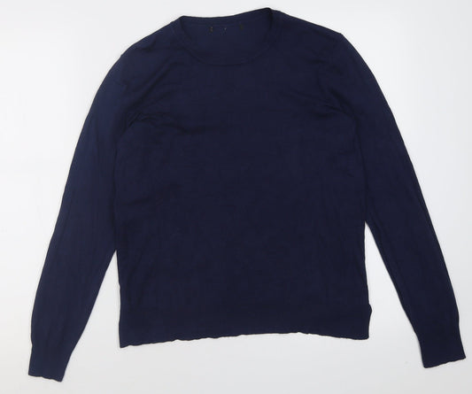 George Womens Blue Crew Neck  Viscose Pullover Jumper Size 10