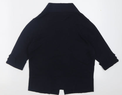 Wallis Womens Blue V-Neck  Cotton Cardigan Jumper Size S