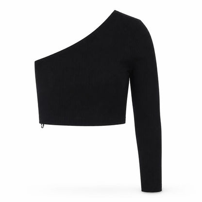 Womens UK Size M SheIn Black Cropped Blouse