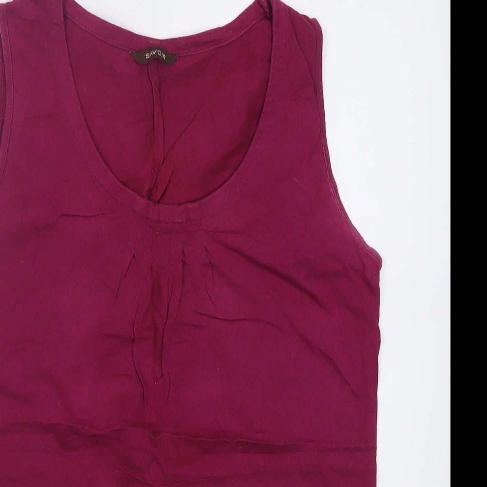 Womens UK Size 10 Savoir Purple Basic Tank