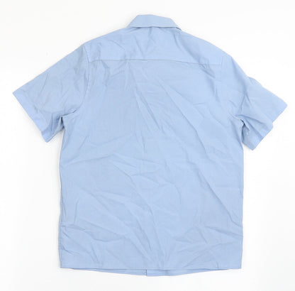 Marks and Spencer Boys Blue  Polyester Basic Button-Up Size 10-11 Years Collared Button - School Wear