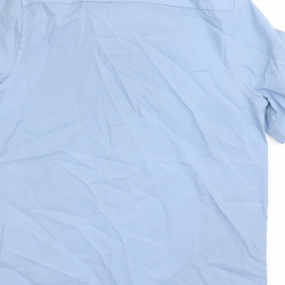 Marks and Spencer Boys Blue  Polyester Basic Button-Up Size 10-11 Years Collared Button - School Wear
