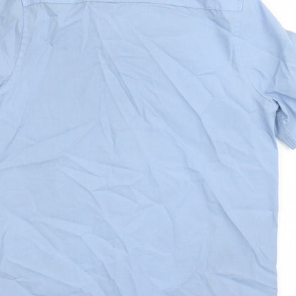 Marks and Spencer Boys Blue  Polyester Basic Button-Up Size 10-11 Years Collared Button - School Wear