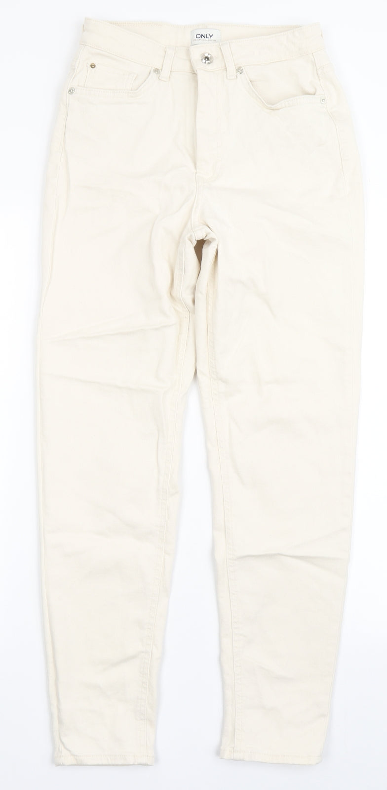 Only Womens Ivory  Cotton Skinny Jeans Size S L27.5 in Regular Button