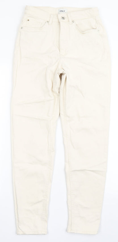 Only Womens Ivory  Cotton Skinny Jeans Size S L27.5 in Regular Button