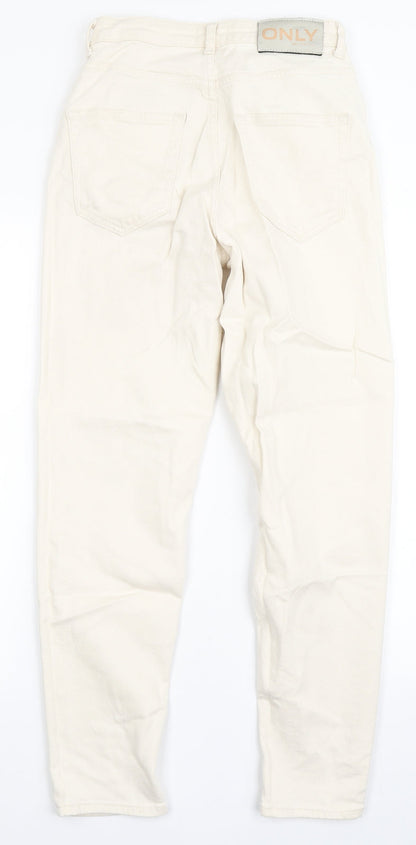 Only Womens Ivory  Cotton Skinny Jeans Size S L27.5 in Regular Button