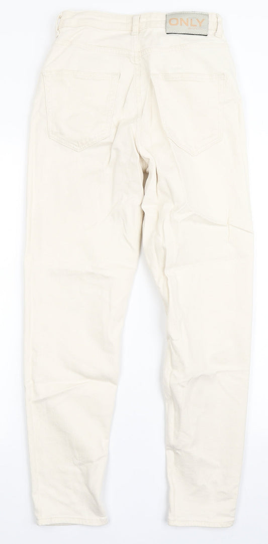 Only Womens Ivory  Cotton Skinny Jeans Size S L27.5 in Regular Button