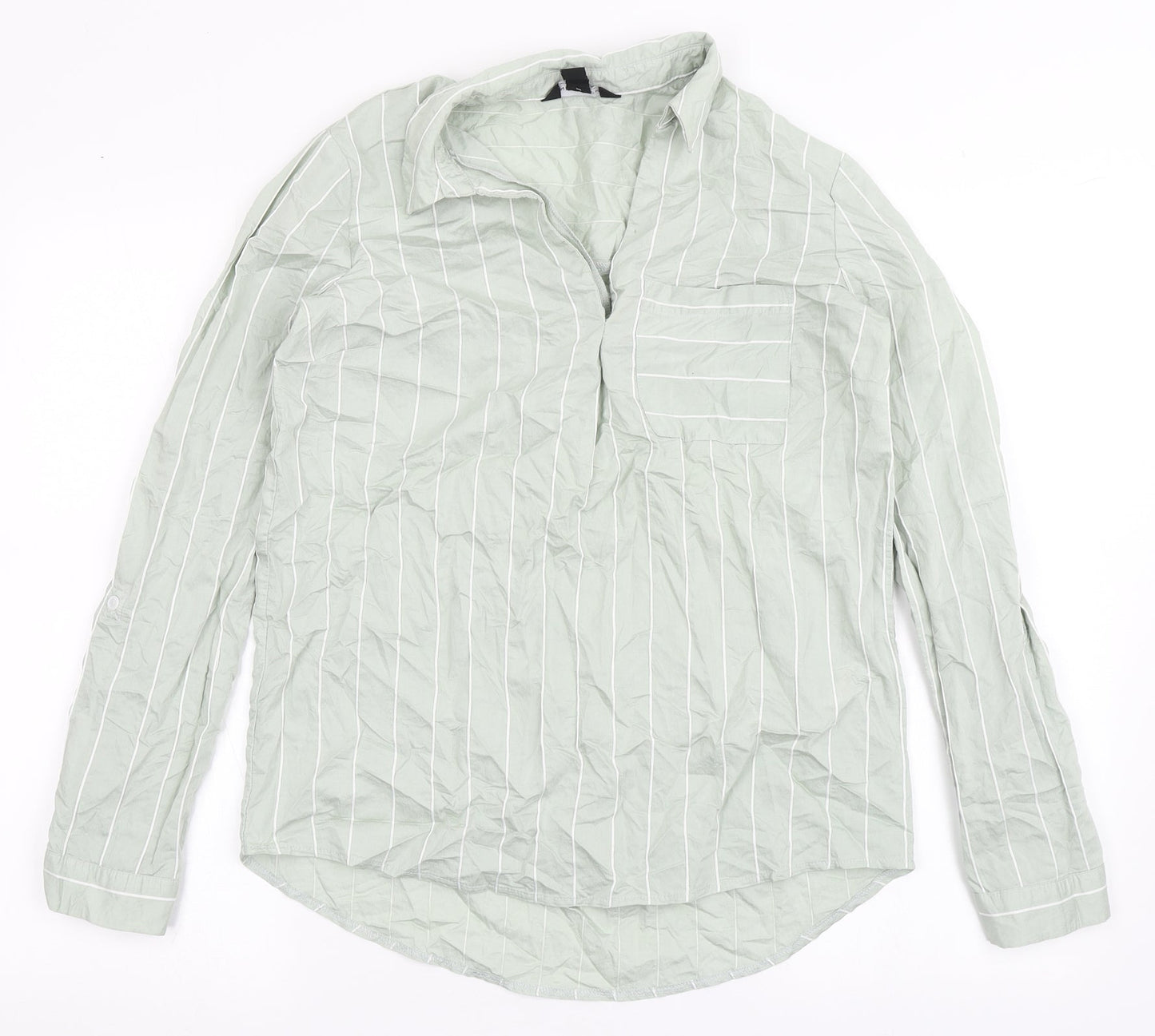 Womens UK Size 6 New Look Green Basic Blouse