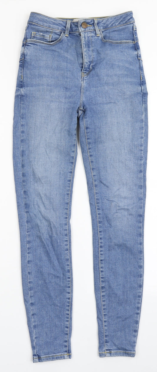 New Look Womens Blue  Cotton Skinny Jeans Size 6 L28 in Regular Button