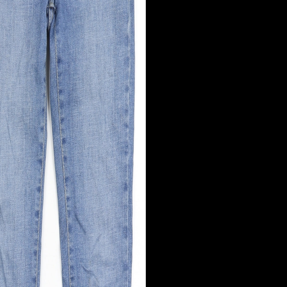 New Look Womens Blue  Cotton Skinny Jeans Size 6 L28 in Regular Button