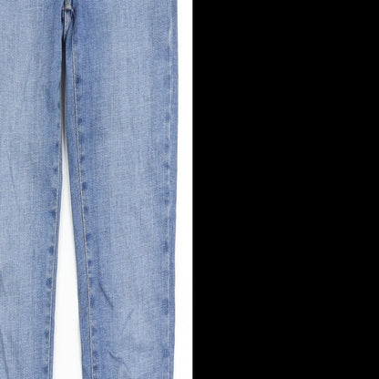 New Look Womens Blue  Cotton Skinny Jeans Size 6 L28 in Regular Button