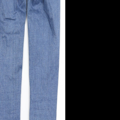 New Look Womens Blue  Cotton Skinny Jeans Size 6 L28 in Regular Button