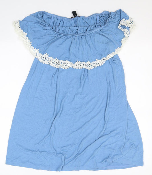 New Look Womens Blue  Acrylic Trapeze & Swing  Size 12  Off the Shoulder