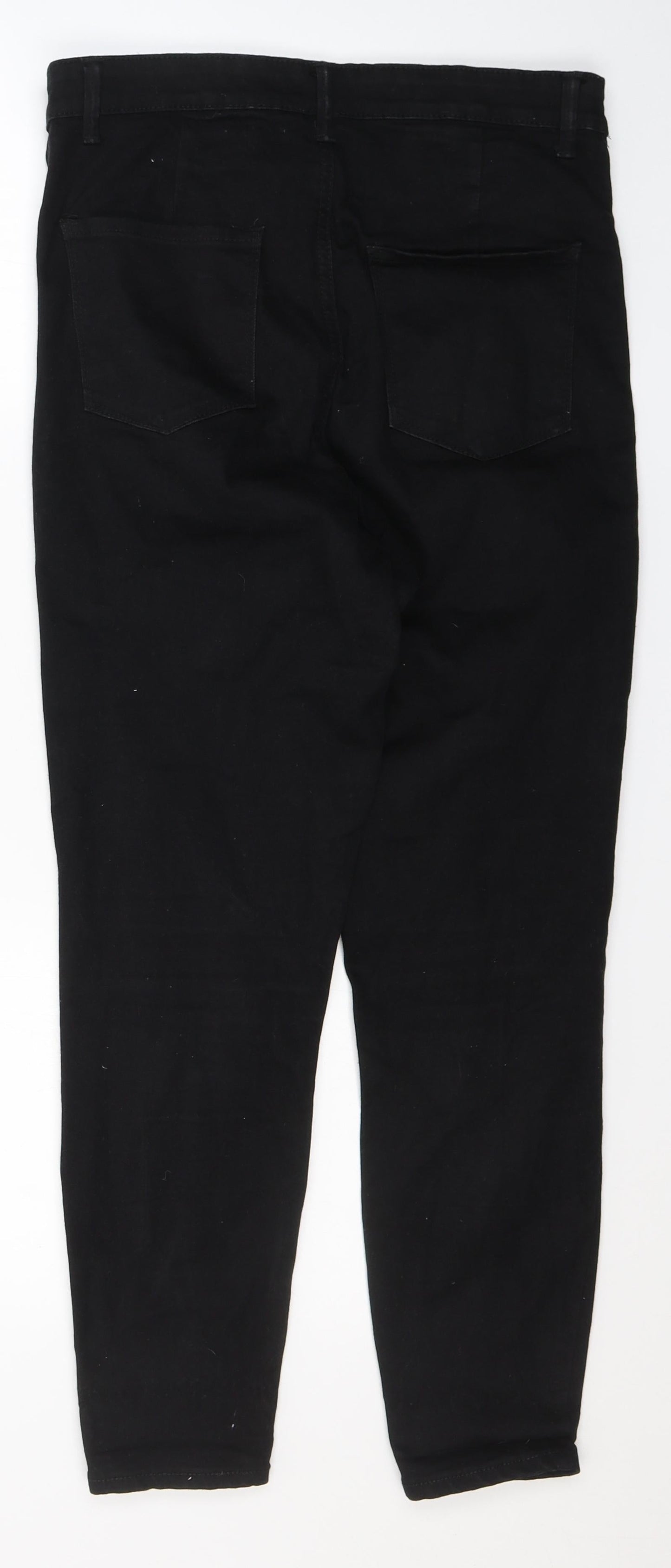 Denim & Co. Womens Black  Cotton Skinny Jeans Size 14 L27 in Regular Button