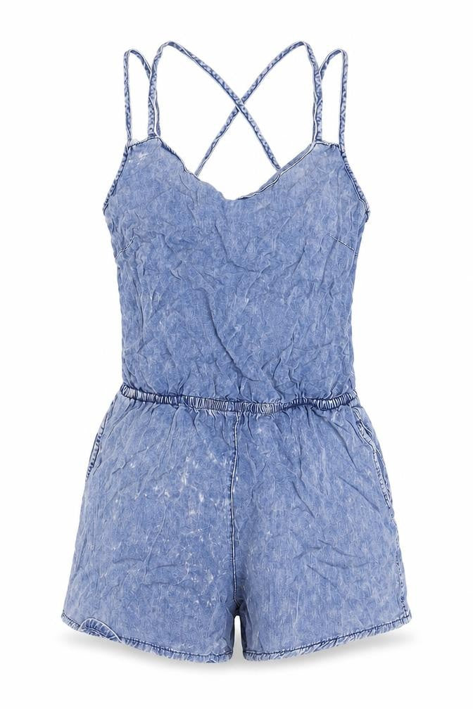 Womens UK Size 6 New Look One-Piece Blue Playsuit