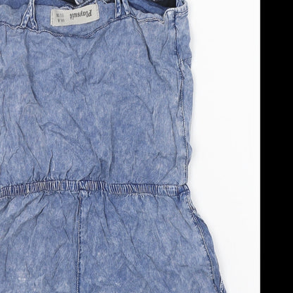 New Look Womens Blue  Viscose Playsuit One-Piece Size 6 L3 in Zip