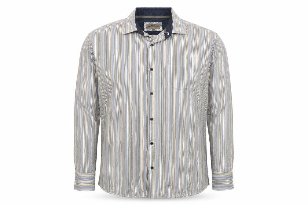 Mens UK Size 2XL REMUS UOMO Multicoloured  Button-Up Long Sleeve Casual Shirt