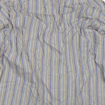 REMUS UOMO Mens Multicoloured Striped Cotton  Button-Up Size 2XL Collared Button