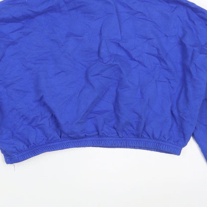New Look Womens Blue  Cotton Pullover Sweatshirt Size S  Zip - Cropped