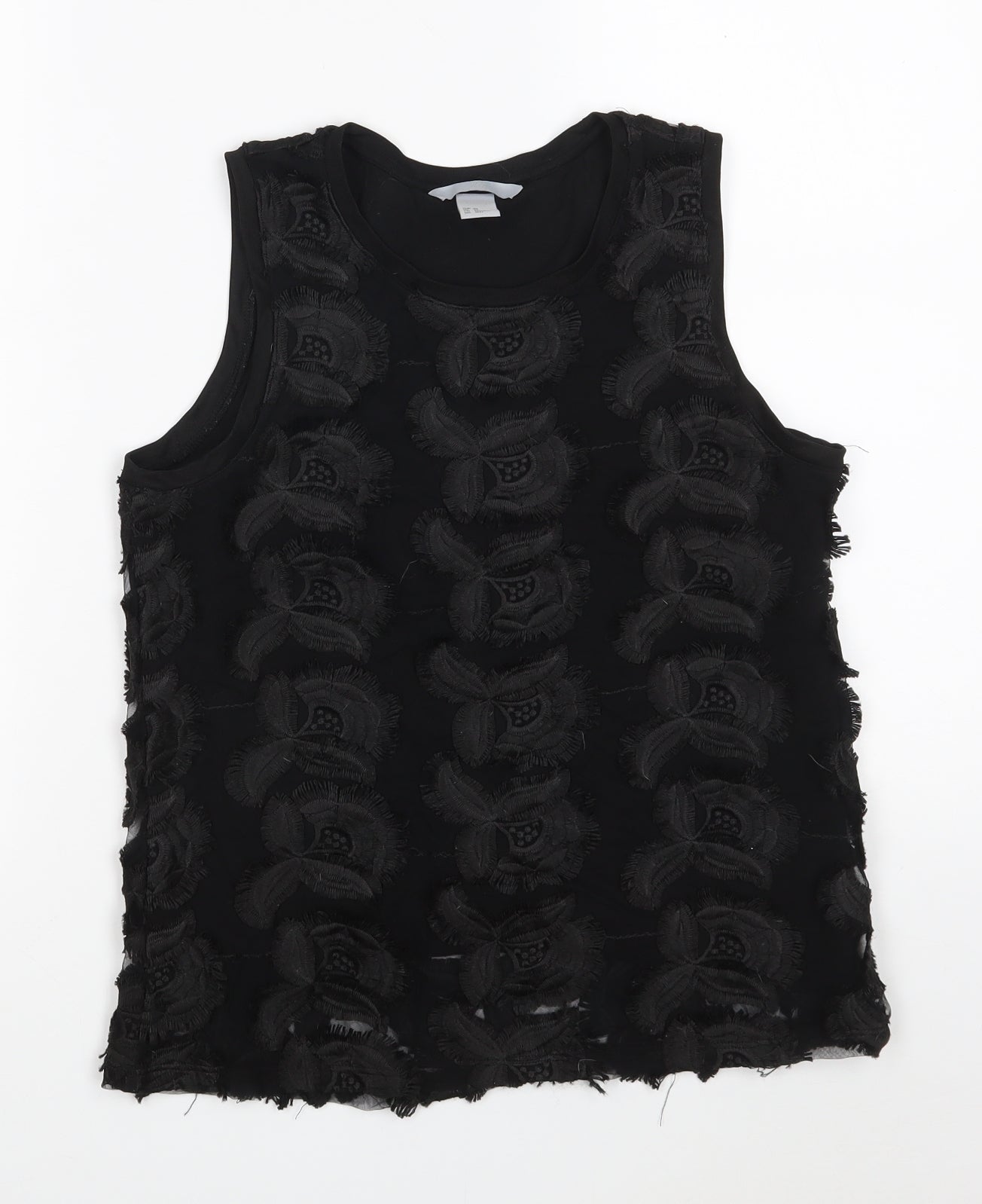 Womens UK Size XS H&M Black Basic Tank
