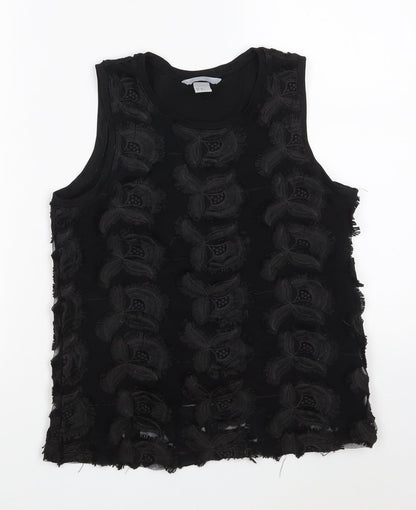 Womens UK Size XS H&M Black Basic Tank