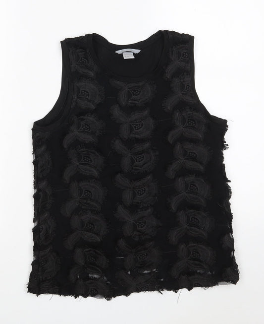 Womens UK Size XS H&M Black Basic Tank