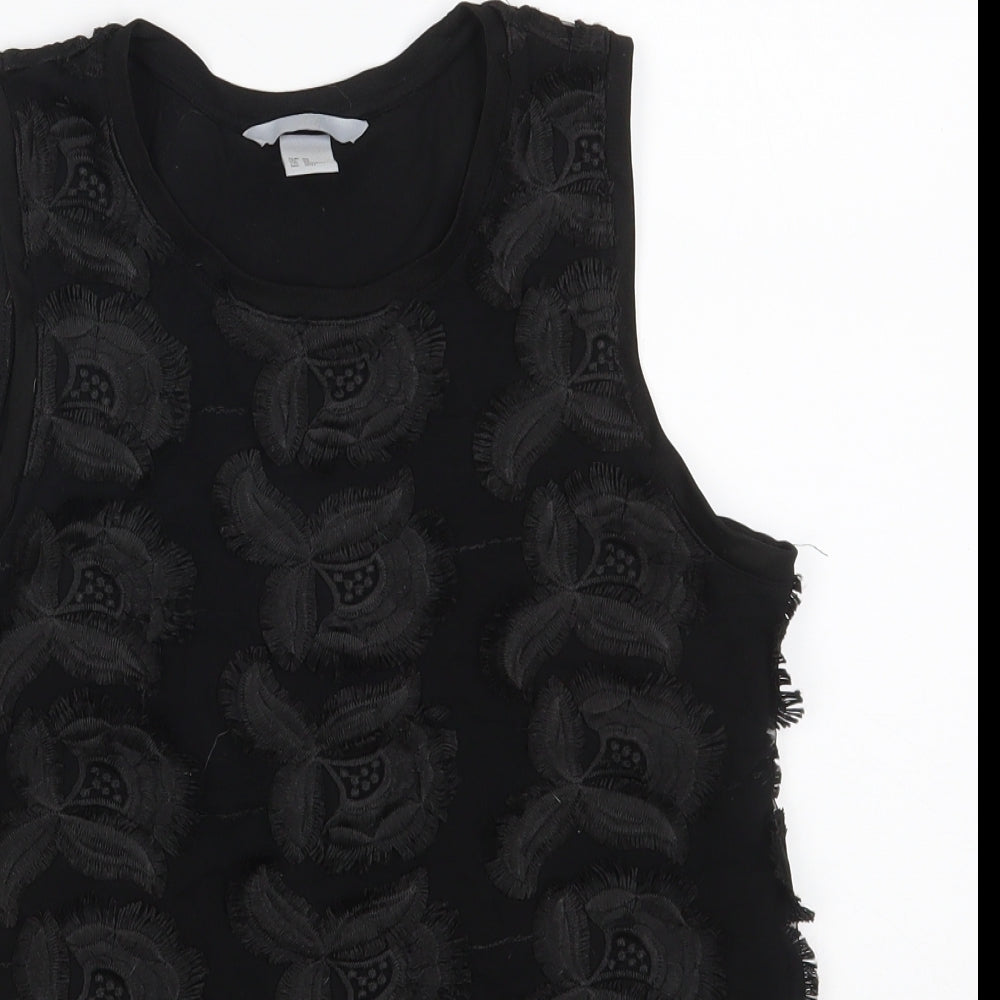 Womens UK Size XS H&M Black Basic Tank