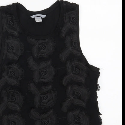 Womens UK Size XS H&M Black Basic Tank