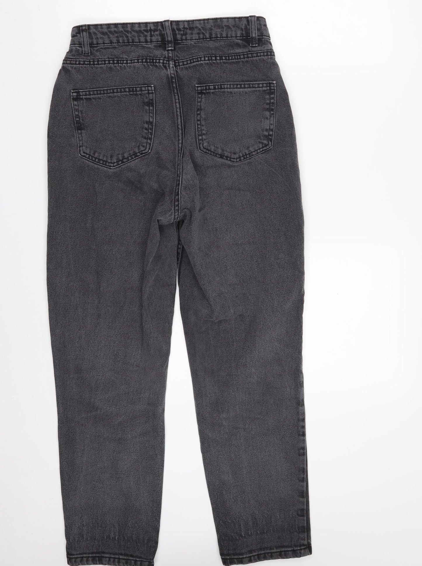 Denim Co. Womens Grey  100% Cotton Straight Jeans Size 8 L27 in Slim Zip