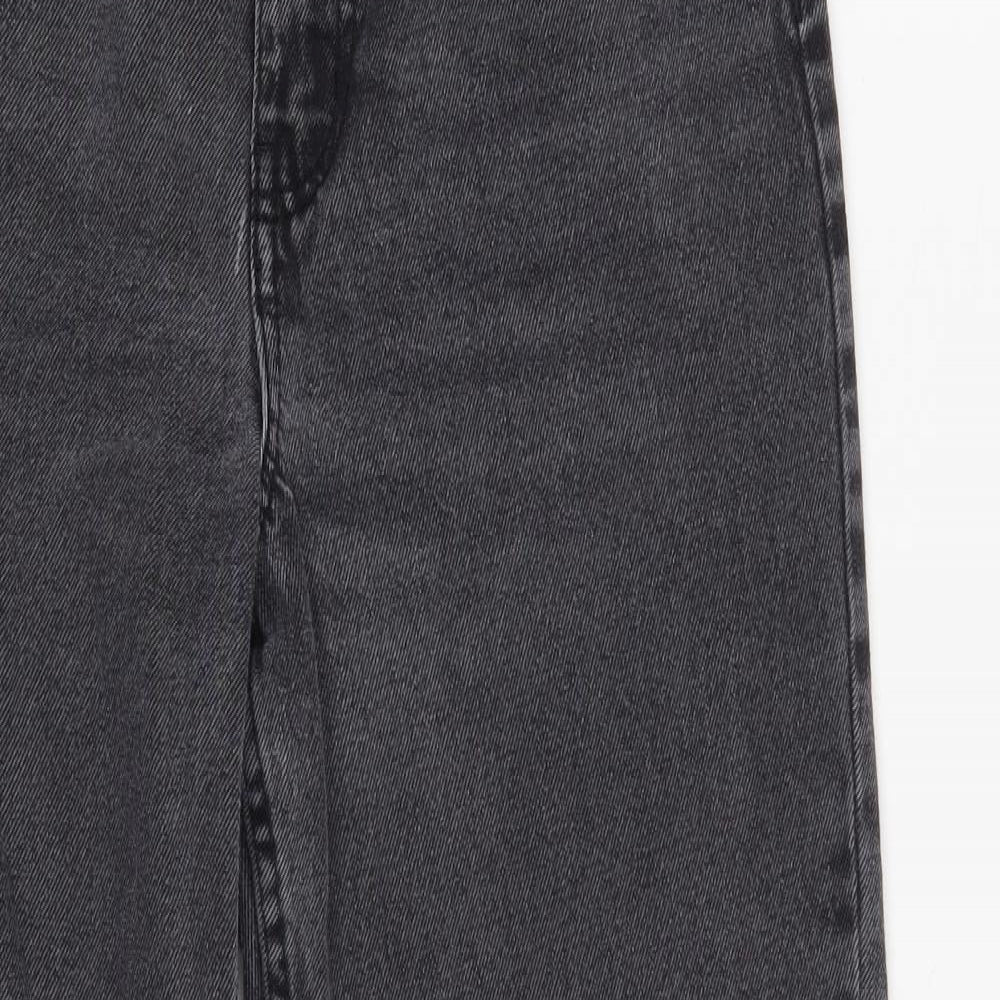 Denim Co. Womens Grey  100% Cotton Straight Jeans Size 8 L27 in Slim Zip