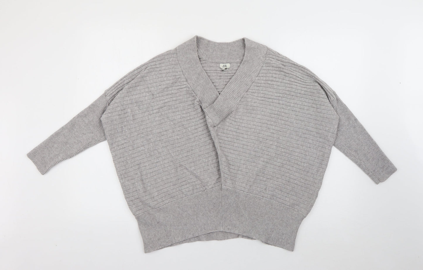 Womens UK Size M River Island Grey Pullover Jumper