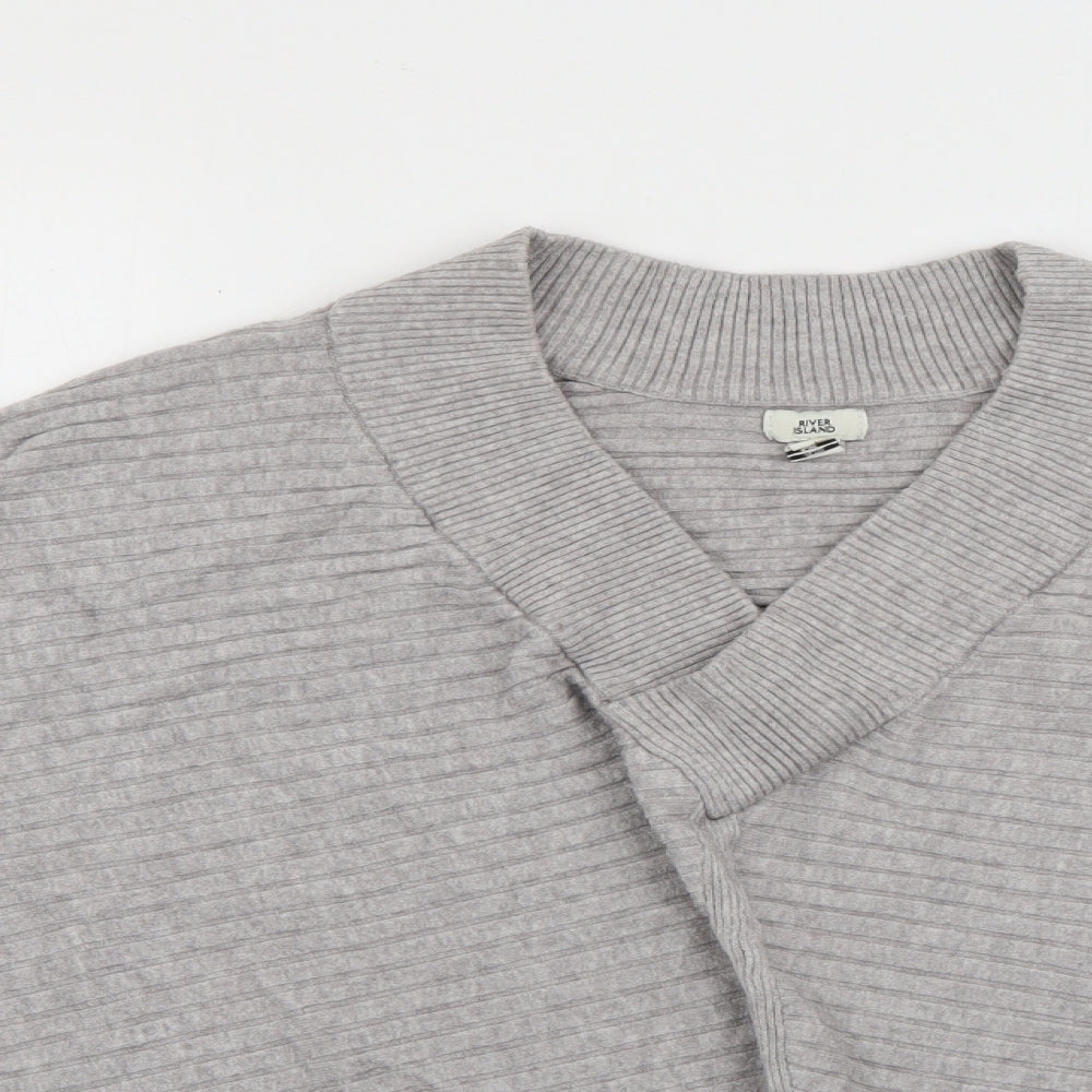 Womens UK Size M River Island Grey Pullover Jumper