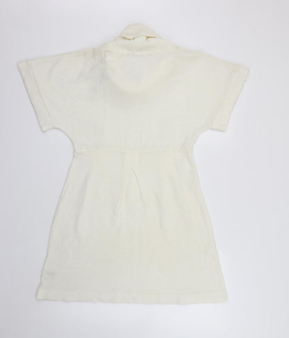 Lemssy Womens Ivory  Acrylic A-Line  Size M  Roll Neck