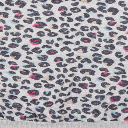 Marks and Spencer Girls Grey Animal Print Viscose Pullover Sweatshirt Size 11-12 Years