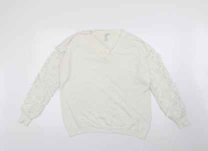 Womens UK Size 16 Capsule White Pullover Jumper