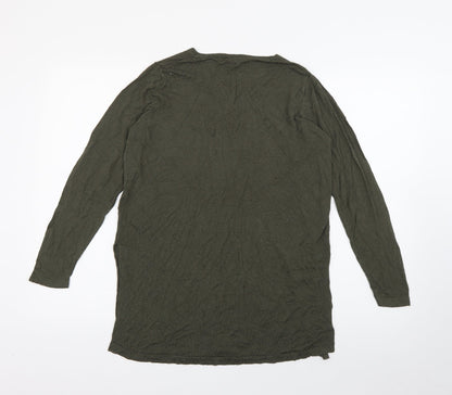 Capsule Womens Green V-Neck  Viscose Pullover Jumper Size 12