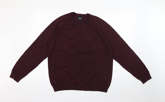 Burton Mens Purple Crew Neck  Cotton Pullover Jumper Size L