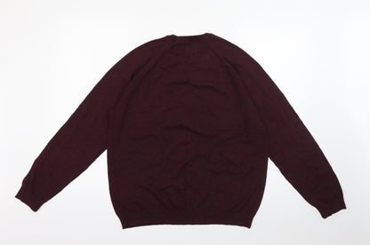 Burton Mens Purple Crew Neck  Cotton Pullover Jumper Size L