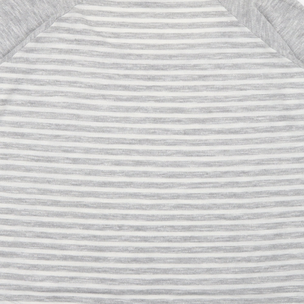 TU Womens Green Scoop Neck Striped Polyester Pullover Jumper Size 12