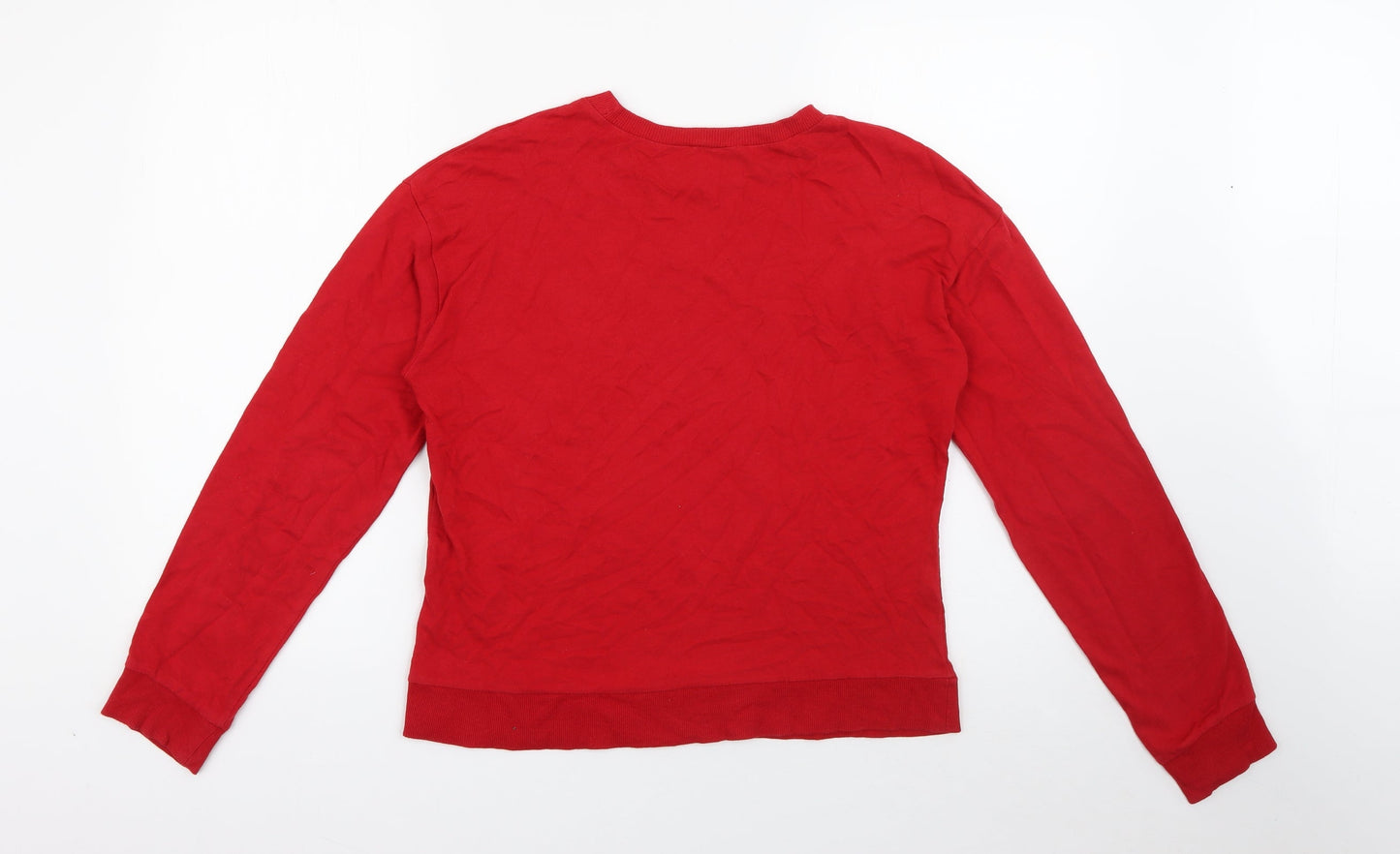 H&M Womens Red  Cotton Pullover Sweatshirt Size XS