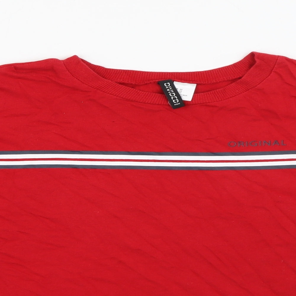 H&M Womens Red  Cotton Pullover Sweatshirt Size XS