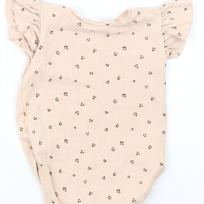 NEXT Baby Beige Animal Print Cotton Babygrow One-Piece Size 6-9 Months  Snap