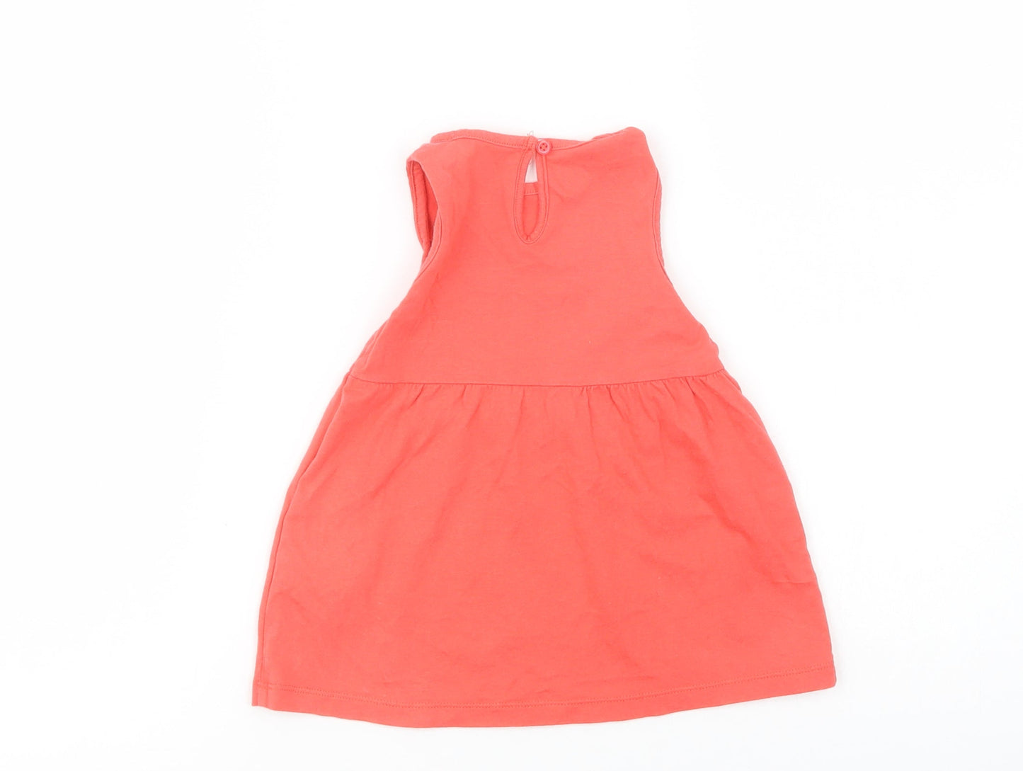 F&F Baby Red  Cotton A-Line  Size 6-9 Months  Crew Neck Button