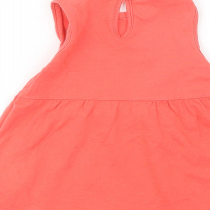 F&F Baby Red  Cotton A-Line  Size 6-9 Months  Crew Neck Button